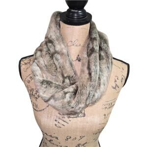 Cozy and Soft Elegant‎ Faux Fur Infinity Scarf - Brown Tan Black Grey